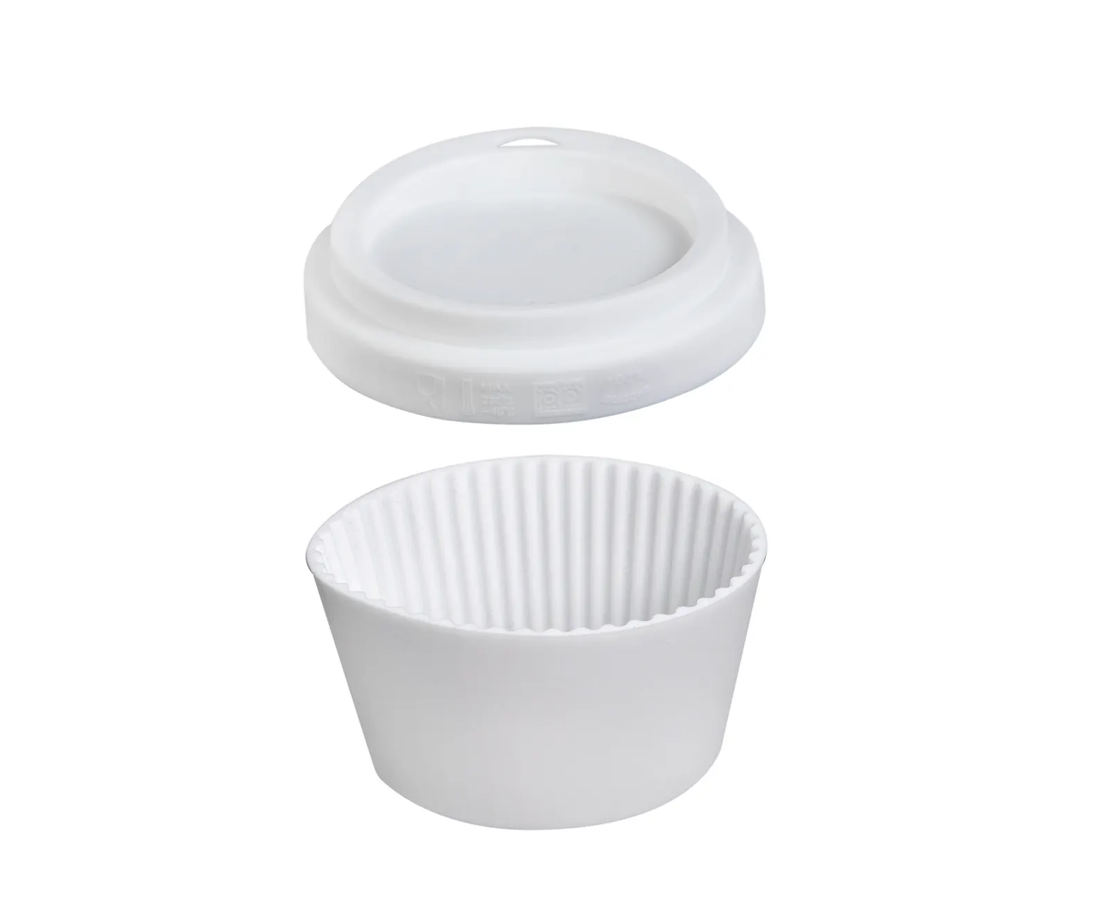 White silicone lid and silicone sleeve for Millie